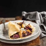 Crepes with radicchio, pear and gorgonzola cheese - Crepes al radicchio, pere e gorgonzola